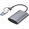 DUZEPA Lettore di schede di tipo B e SD 2 in 1 CFA/CFP/SDUSB3.2Gen1 Lettore di schede per fotocamera DSLR ad alta velocità da 10 Gbps per PC, Mac, laptop, tablet, smartphone