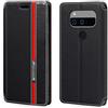 Shantime Custodia Flip in Pelle PU Bicolore con Chiusura Magnetica Invisibile Compatibile con Unihertz Jelly Max, Cover Elegante e Protettiva (Nero)