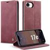 Ottcooed Cover per iPhone 17e Custodia, Cover Pellicola a Libro Portafoglio in Pelle Porta Carte Protettiva Slot per Scheda Flip Case con iPhone 17e, Rosso vino