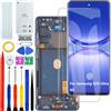 HLYGZX OLED Display per Samsung Galaxy S20 Ultra 4G G988B/DS - Kit di riparazione per display LCD (nero con cornice, impronte digitali, schermo curvo)