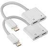 zoyuzan Adattatore per cuffie per iPhone, doppio jack Lightning (2pezzi) cavo AUX per ricarica audio certificato per Apple MFI per 14 13 12 11 Pro Max per iPad Music Convertitore di ricarica per auricolari