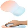 Aohyue Tappetino per Mouse con Cuscino in Gel, Lavabile Mouse Pad, Tappetino Mouse Ergonomico, Supporto per Polso e Base Antiscivolo per Ufficio, Casa, Computer, Laptop - Blu-Arancione