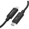 SABRENT Cavo Thunderbolt 4 USB Type C [Certificato] 1 m | 40 Gbps | Ricarica da 100W | E-Mark Chip | PD supporta | per MacBook, Laptop, Dock | NERO [CB-T4M1]