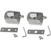 ZONADAH - Set di 2 serrature per porta in vetro di alta qualità in acciaio inox 304, con chiusura a leva per pavimento, per bagno, toilette, negozio, porte in vetro senza cornice, quadrate
