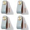 Yuaaoh Pomelli per Mobili in Pelle 4 Pezzi Pomelli Cuoio per Cassetti Maniglia per Armadio in Cuoio Maniglie per Mobili da Cucina Cuoio Maniglie con Viti, Foro Singolo (Blu)