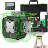 Huepar S03CG 3D Livella Laser 3x 360 Verde 40m, Modalità Impulso, TRIPLA ALIMENTAZIONE, Livella Laser Autolivellante a Croce, Commutabile 360 Orizzontale/Verticale 12 Linee, con 360° Base magnetico