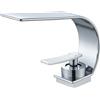 Zamery Rubinetto per lavabo a cascata cromato, miscelatore monocomando con tirante, a risparmio energetico, per il bagno