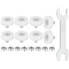 QUARKZMAN 25 mm Rotelle Box Doccia Cuscinetti Ruote Scorrevole Porta Universali con Vite e Chiave per Cassetti Portadocumenti Ricambi Fai Da Te Bianco, 8Pz