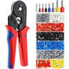 LUZOON Pinze Crimpatrice Rosso +1400 Piezzi Connettore del Cavo, Pinza Crimpatrice per Capicorda 0.25-10 mm² Terminale Isolato Capicorda Terminali a Crimpare