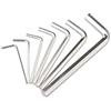 Ham-Hash Set di 7 mini chiavi a brugola da 0,7 - 3 mm, set di chiavi esagonali in acciaio CR-V, tipo L, set di attrezzi per biciclette, riparazione di precisione, chiavi a imbus, piccolo argento