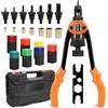 Lytool Pinza per Dadi Rivetto 13'', Kit Rivetti Filettati M3-M12, Set 70 Pezzi con 7 Mandrini, Utensile Professionale per Metallo, Carrozzeria, Officina