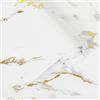 Alened Rotolo di plastica con retro appiccicoso, 30 x 200 cm, in vinile effetto marmo, carta da parati autoadesiva color oro bianco con effetto marmo bianco e oro, pellicola in vinile rimovibile per