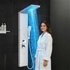 LLFFSSDG Pannello doccia in acciaio inox con sistema LED e colonna idromassaggio - doccia a pioggia, a cascata, massaggio e doccia a mano per bagno spazzolato