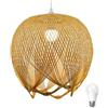 GUANSHAN Lampadario a sospensione in bambù con tessitura creativa, paralume in bambù, lampadario, lampada da soffitto, per sala da pranzo, ristorante, camera da letto, caffetteria, bar