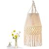 Samuliy Paralume Macramè Boho in Corda di Cotone di Boemia Intrecciata a Mano, Arazzo Decorativo per Soggiorno e Camera da Letto, Accessorio per Lampadari