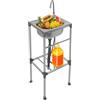 HANGKAI Lavabo autoportante, 38 x 33 x 83 cm, in acciaio inox, capacità di carico di 60 kg, lavello commerciale con rubinetto
