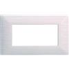 ZOREI Placca Compatibile Con Bticino Matix, Placche in Plastica Effetto Satinato, 1 Pezzo (4 Posti/Moduli,Bianco Satinato)