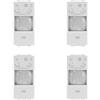 A2ZWORLD 4 Pezzi Sensore di Movimento PIR, Compatibile Con BTicino Living Light, Colore Bianco, da Incasso Per Serie Civile, 1 Modulo, Time Lux Regolabile, Angolo Rilevamento 120°