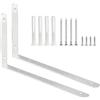 Dibotell 2 scaffali angolari, connettori angolari, in acciaio inox a forma di L, staffe angolari in acciaio inox a 90 gradi, con vite, supporto per scaffali, mobili in legno, 300 x 160 cm