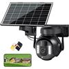 HCWLY LINK 4K Telecamera di Sorveglianza - PTZ 360° Esterna Impermeabile con Zoom 5X, Fotocamera Solare 4G LTE per Sicurezza Domestica, Inclusa Scheda SIM 300 MB e Scheda SD 64 GB (8 MP), Medium