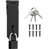 Sayayo Catenaccio Porta in Legno Serratura Porta Chiavistello Nero, 5 Pollici Lucchetto Hasp Con Lucchetto e Chiave per Camera da Letto, Armadio, Cassetto, Acciaio Inossidabile 130MM