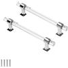 FEEIMOL 2 pezzi chiaro acrilico maniglie per armadietti da cucina cassetto tira maniglia per porta armadio maniglia per mobili per camera da letto bagno Argento 192mm