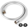 LEEFE Tubo flessibile per doccia in PVC liscio, anti-piega, con raccordi in ottone, 1 m