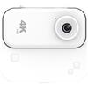 Gettimore Action Camera 4K per sport all'aperto, compatta 13 x 12 x 4 cm, registrazione HD, Vlog Cam con grandangolo per viaggi avventura (bianco)