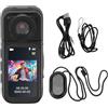 PODSJD 1080P Action Camera Mini Portatile con Rotazione 180° e Registrazione One Click - Video Ultra HD, Design Magnetico per Ciclismo, Viaggi, Vlog e Sport (Nera)