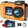 SPUNALP Fotocamera subacquea UHD 8K, 70 MP 33FT WiFi fotocamera digitale impermeabile con scheda da 32 GB, messa a fuoco automatica impermeabile selfie a doppio schermo batteria 2500 mAh, 18 x