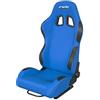 Simoni Racing SRS/1B Sedile Sportivo Jenson Reclinabile e Ribaltabile, Tessuto Jacquard Blu con Inserti in Pelle PU Nera, Slitte Universali Incluse, Fori Cinture Sportive