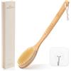 Rosena Spazzola doccia premium con manico lungo - One-Piece Solid Design - Bristles Soft Natural - for Wet and Dry Brushing - Natural Skin Exfoliation and Glow