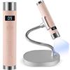 JODSONE Supporto magnetico U V Lampada LED per unghie Senza fili Ricaricabile Asciugatore per smalto gel Portatile con sensore intelligente 2 timer Schermo LCD