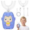 Vicloon Spazzolino elettrico per bambini a forma di U,Spazzolino sonico a 360° con timer da 30 secondi,Spazzolinos sonico, IPX7 impermeabile con 2 Testine a Forma di U in Silicone 2 Testine Morbide