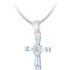 Tuscany Silver Pendente Croce con Zirconi Cubici Blu 13 x 19 mm su Collana a Catena Curb di Lunghezza 46 cm/18 Inch