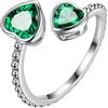 Aurora Tears Anello regolabile con pietra portafortuna in argento Sterling 925 con pietra portafortuna anello aperto gioielli regalo per donne e uomini DR0190, Metallo, Zirconie sintetico