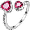 Aurora Tears Anello regolabile con pietra portafortuna in argento Sterling 925 con pietra portafortuna anello aperto gioielli regalo per donne e uomini DR0190, Metallo, Zirconie sintetico