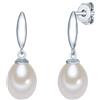 Valero Pearls Orechinni a lobo da Donna in Argento Sterling 925 con rodio con Perle coltivate d'acqua dolce bianco 00356010