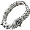 GALPADA Bracciale da Uomo per Testa di Lupo Argento in Acciaio Inossidabile Resistente a Deformazioni e Sbiadimenti per Vacanze e Uso Quotidiano
