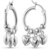 Bling Jewelry Orecchini A Cerchio Mini A Forma Di Cuore Soffice Con Multi Ciondoli Per Amore Romantico Per Donne E Ragazze Adolescenti In Argento Sterling .925