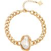 Aobei Pearl Bracciale a catena da donna, in oro 18 carati, fatto a mano, a strati, Metallo, Nessuna pietra preziosa