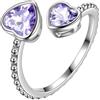 Aurora Tears Anello regolabile con pietra portafortuna in argento Sterling 925 con pietra portafortuna anello aperto gioielli regalo per donne e uomini DR0190, Metallo, Zirconie sintetico