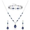 EVER FAITH Goccia Zirconia cubica Set di Gioielli da Sposa per la Sposa Damigella d'Onore, Scintillante CZ Elegante Ciondolo Collana Orecchini Pendenti Bracciale Set per Le Donne