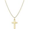 U7 Collana Donna Croce Placcato Oro 14K Catena Veneziana Taglia Media