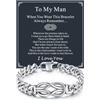 Richsteel Bracciale Uomo Regalo per Figlio Papà Marito Simbolo Infinito Eterno Regalo per la Festa del Papà Bracciali Uomo 21/23CM Compleanno Regali per Lui Ragazzo Fidanzato