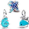 PHCLASY Animale Charm in per bracciale Collana Charm Dangle per Donne Regali di Compleanno Argento Sterling Set Ocean Kombination 3-Teiliges