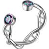Aurora Tears Infinity Spiral DNA - Set di collane e orecchini a doppia elica, in argento Sterling 925, con ciondolo a molecola biologica, one size, Metallo, Zirconie sintetico