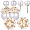 OATIPHO Orecchini di Perle da Donna 2 Paia Perline in Argento e Acrilico, Leggeri e Facili da Indossare per Feste e Appuntamenti, Design Elegante e Delicato