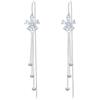 VONALA Orecchini filettati in argento Sterling 925 fiore nappa lunga Charm a goccia orecchini gioielli regalo per donne, Klein, Argento sterling, cristallo