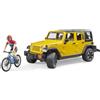 Jeep Bruder 02543 Jeep Wrangler Rubicon w Mountain Bike and Figure